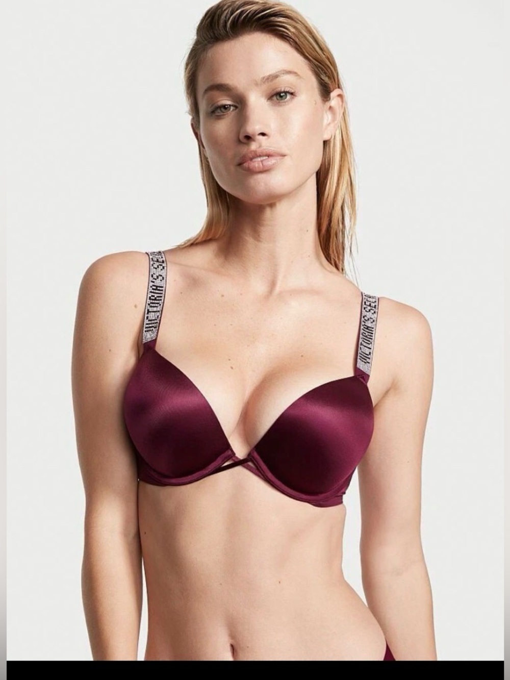 Victoria's Secret Satin Push-Up Bra in Berry